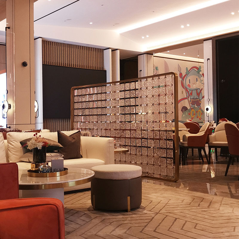 Hotel Custom Acrylic Metal Room Divider Screen
