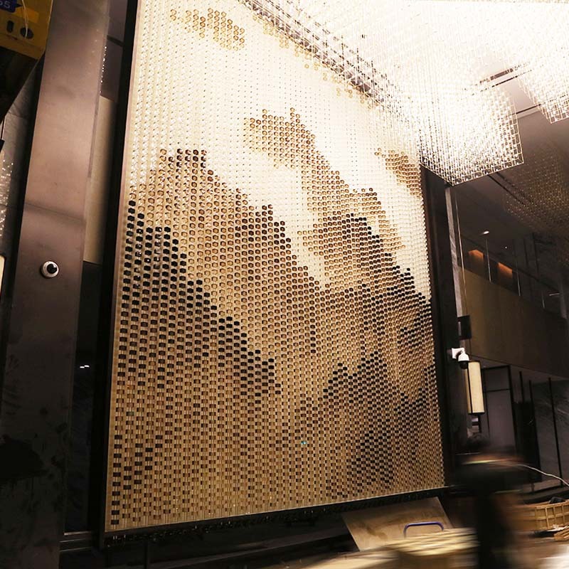 Einzigartiges Design, große Kristallblock-Trennwand für die Hotelrezeption