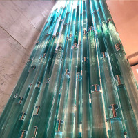 Large Colorful Glass Tube Floor To Ceiling Divider Screen Partition