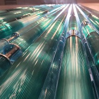 Large Colorful Glass Tube Floor To Ceiling Divider Screen Partition