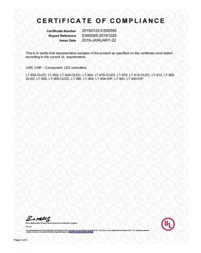 LED Light Source  UL Certification