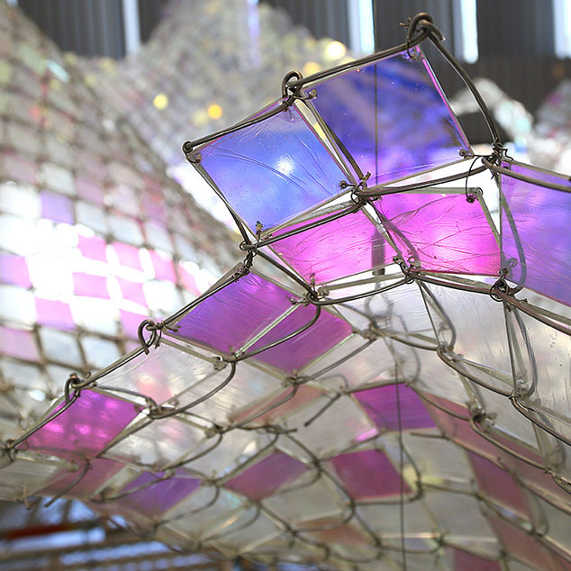 Hand-woven Colorful Glass Mesh Installation Art
