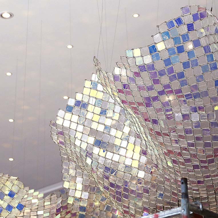 Hand-woven Colorful Glass Mesh Installation Art