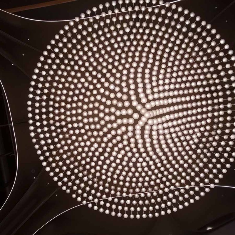 Large Modern Round Glass Light Installation Art Chandelier