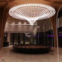 Large Modern Round Glass Light Installation Art Chandelier