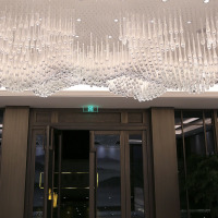 Custom Handmade Glass Large Raindrop Chandelier Lighting