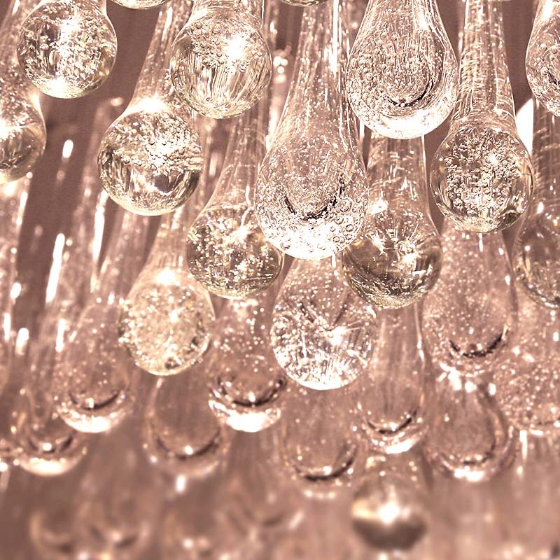 Custom Handmade Glass Large Raindrop Chandelier Lighting