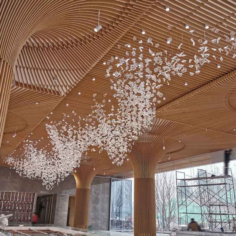 Murano Glass Maple Leaf Decorative Installation Art