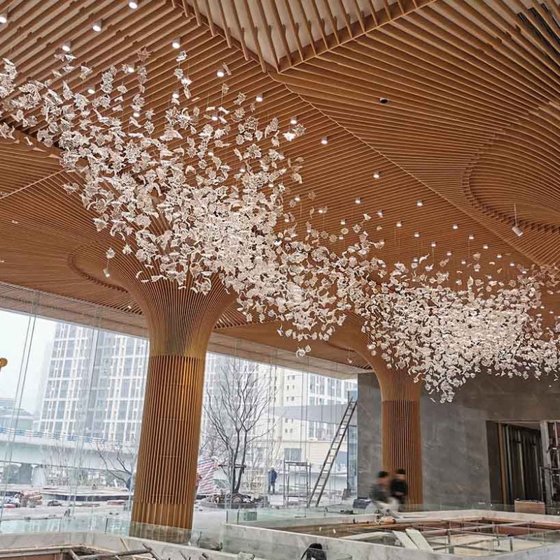 Murano Glass Maple Leaf Decorative Installation Art
