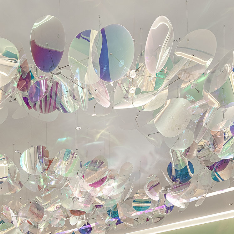 Lustre de plaque ronde en acrylique coloré moderne populaire Ins/lustre de mélange