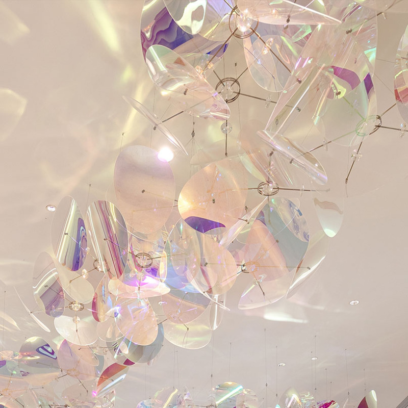 Lustre de plaque ronde en acrylique coloré moderne populaire Ins/lustre de mélange