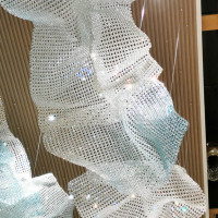 Wholesale Crystal Chandelier Blue Gradient Pineapple Beads Woven Mesh K9