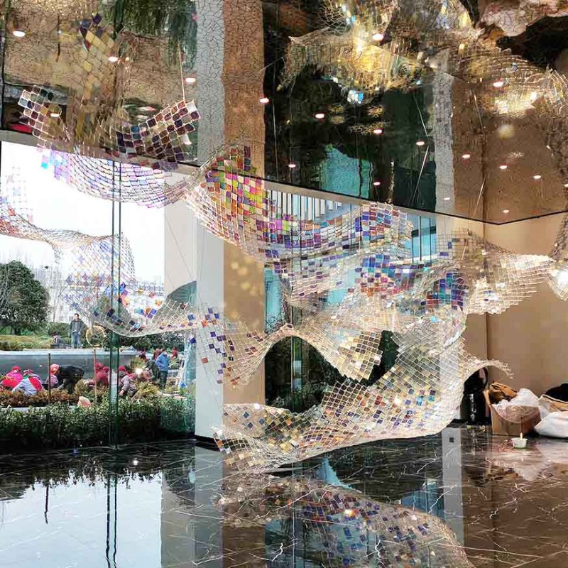 Colorful Acrylic Chandelier For Window Display Of Large Shopping Malls