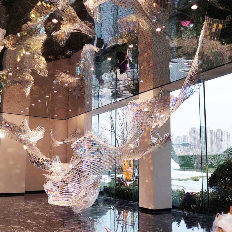 Colorful Acrylic Chandelier For Window Display Of Large Shopping Malls