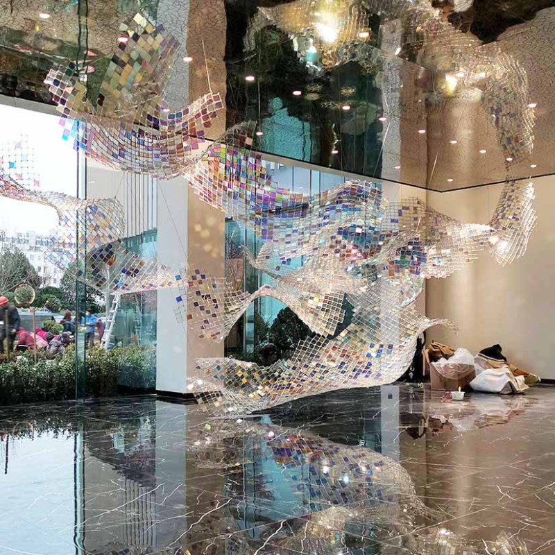 Colorful Acrylic Chandelier For Window Display Of Large Shopping Malls