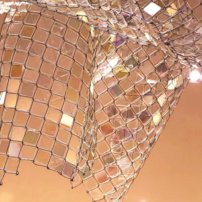 Custom Glass Sheet Unique Entry Large Chandelier