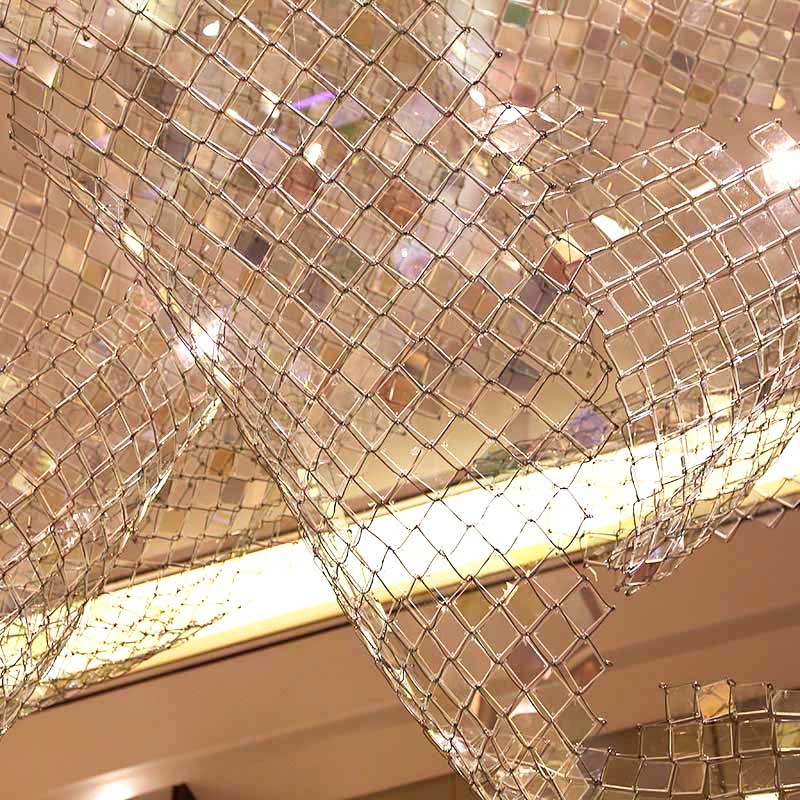 Custom Glass Sheet Unique Entry Large Chandelier