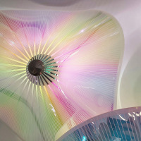 ثريا غرفة المعيشة بأوراق اللوتس الأكريليك الملونة