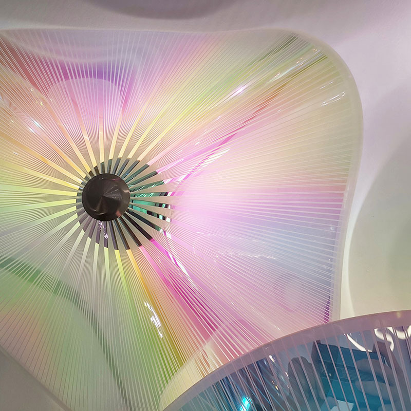 ثريا غرفة المعيشة بأوراق اللوتس الأكريليك الملونة