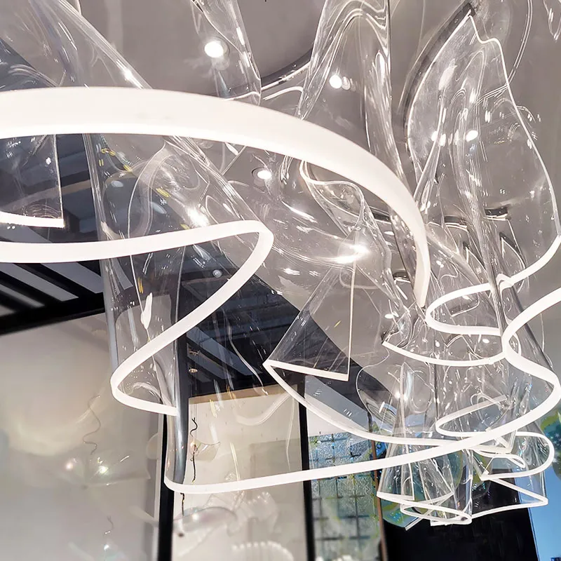 Customized Large Transparent Acrylic Art/Design Restaurant Decoration Light/Chandelier
