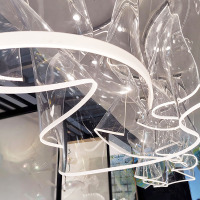 Lampadario/lampadario decorativo per ristorante di arte/design trasparente di grandi dimensioni personalizzato in acrilico