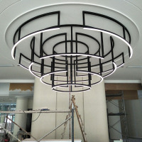 Custom Hotel Minimalist Stainless Steel Round Chandelier