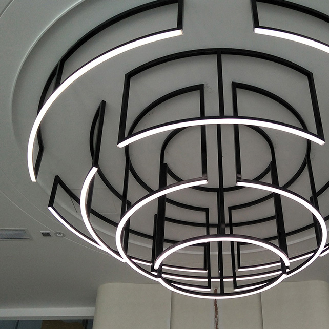 Custom Hotel Minimalist Stainless Steel Round Chandelier