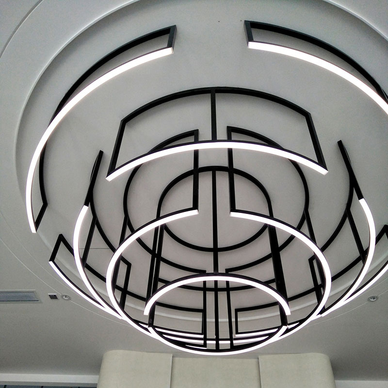 Custom Hotel Minimalist Stainless Steel Round Chandelier