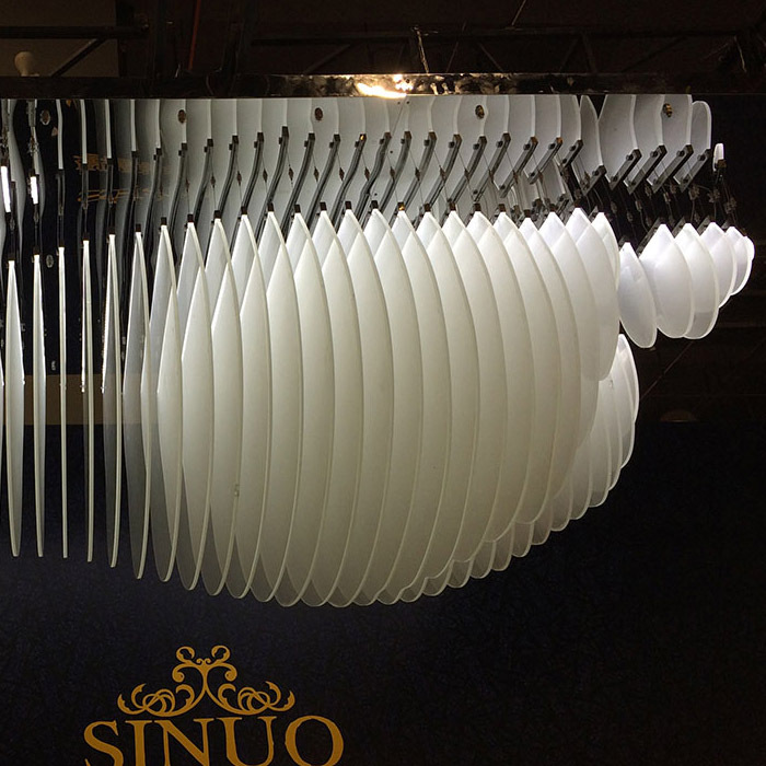 Custom White Cloud Acrylic Art Chandelier