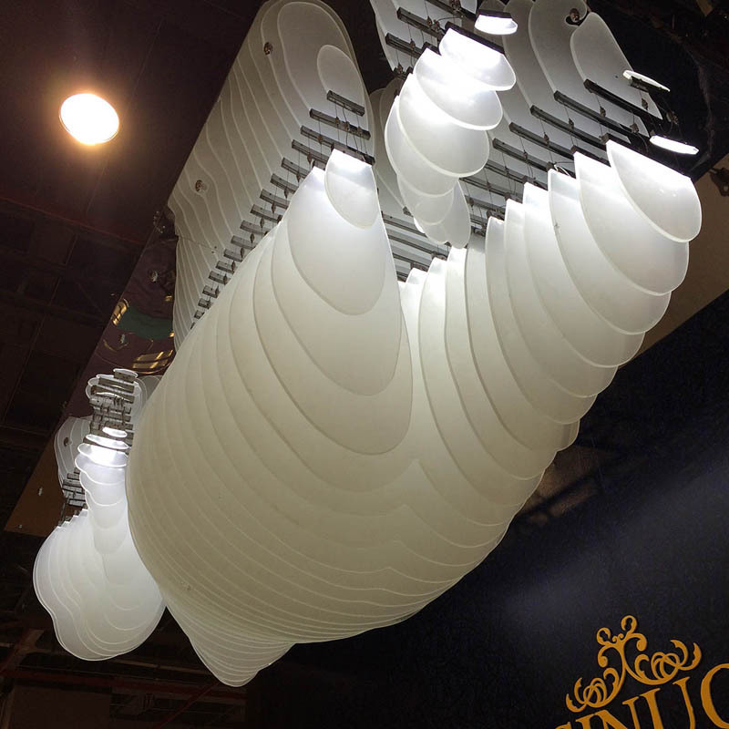 Custom White Cloud Acrylic Art Chandelier