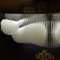 Custom White Cloud Acrylic Art Chandelier