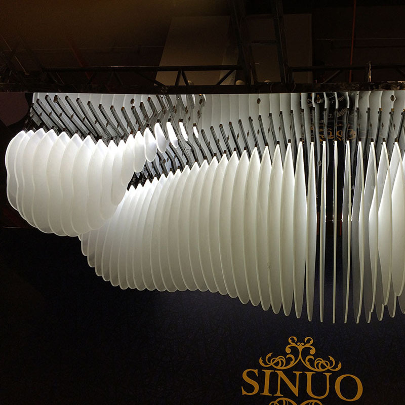 Custom White Cloud Acrylic Art Chandelier