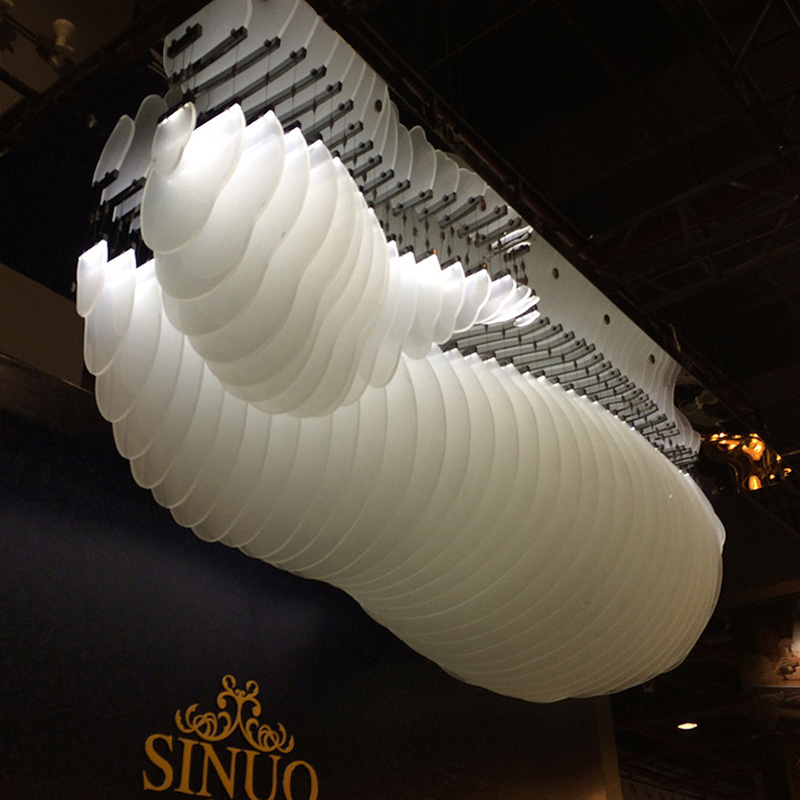 Custom White Cloud Acrylic Art Chandelier