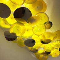 Lampadario a fiori in vetro soffiato per lobby dal design unico e personalizzato