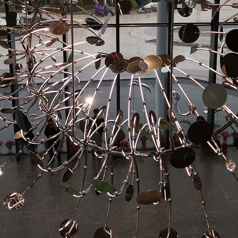 Lampadario d'arte a forma speciale in acciaio inossidabile personalizzato