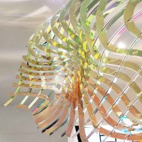 Modern Stainless Steel Art Installation In Grand Lobby