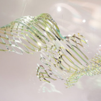 Modern Stainless Steel Art Installation In Grand Lobby