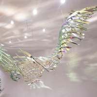 Modern Stainless Steel Art Installation In Grand Lobby