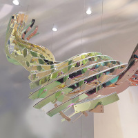 Modern Stainless Steel Art Installation In Grand Lobby