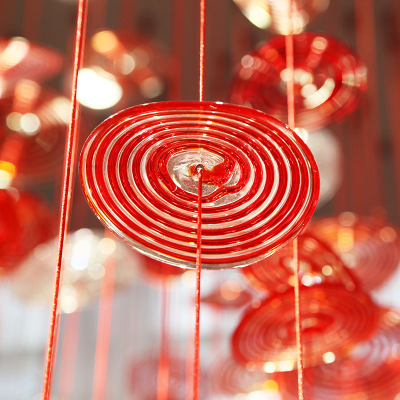 Custom Modern Colorful Glass Stair Chandelier