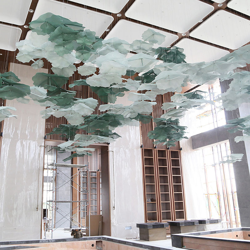 Custom Large Green Wrought Iron Iron Plate Installation Art/Chandeliers/Light Fixtures