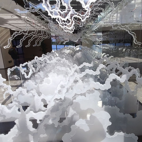 Customized Decorative Hotel Frosted Clear Acrylic Sculpture