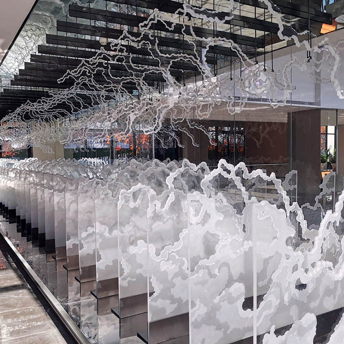 Customized Decorative Hotel Frosted Clear Acrylic Sculpture