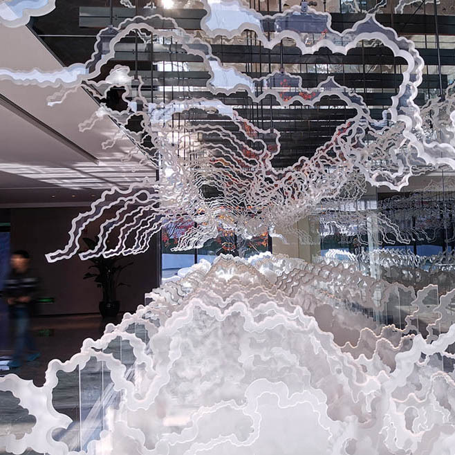 Customized Decorative Hotel Frosted Clear Acrylic Sculpture