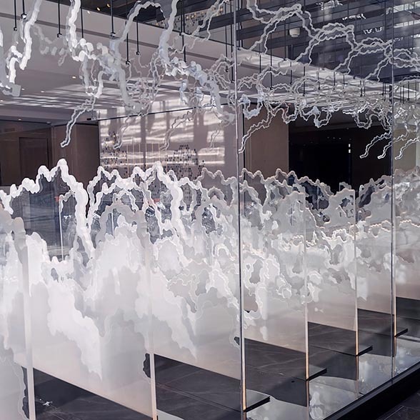 Customized Decorative Hotel Frosted Clear Acrylic Sculpture