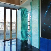 Amazing Hand-carved Layered glass art Sculpture