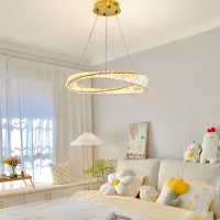 Crystal Chandelier In Luxurious Living Room