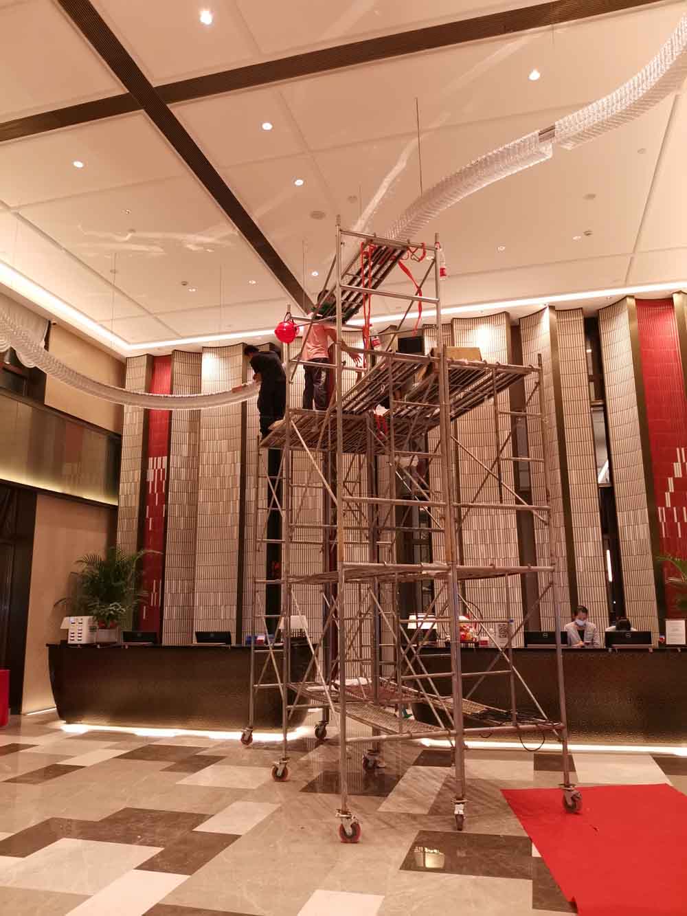 Hotel lobby chandelier