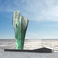 The hotel Spaces are customized with large glass and stone sculptures combined