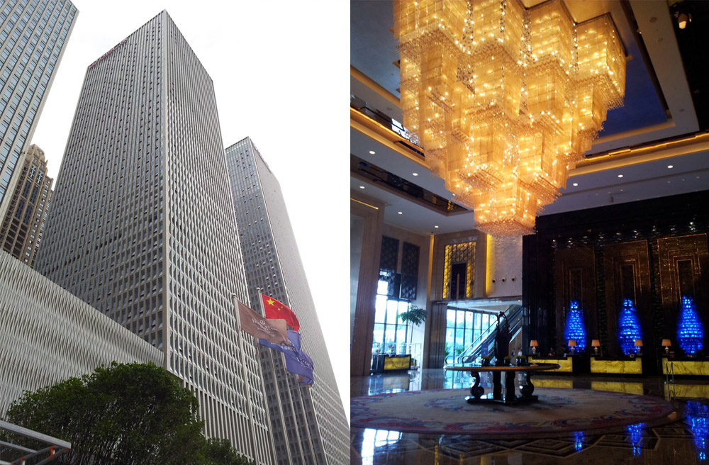 Hotel large crystal chandelier